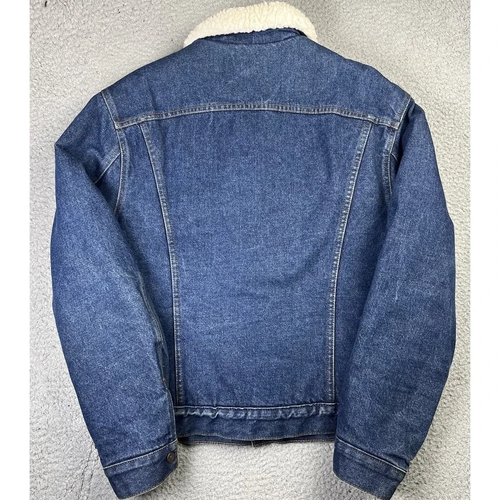 Vintage Levi's Denim Trucker Jacket Sherpa Lined USA 80's San Francisco Sz 42R